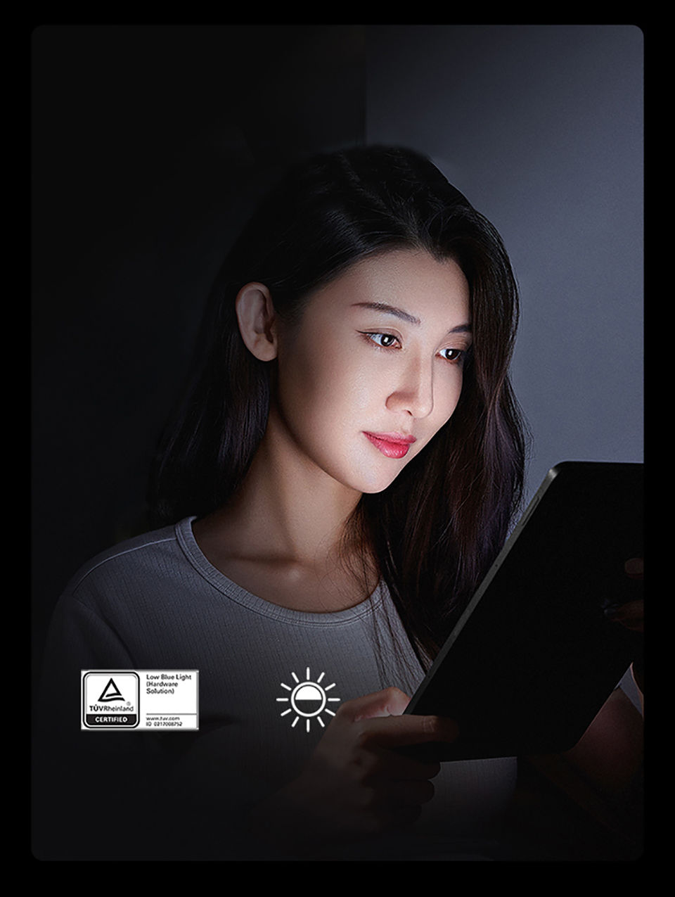 Efficient eye protection screen