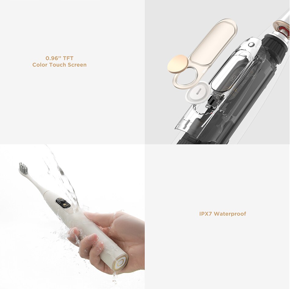 0.96'' TFT, Color touch screeen IPX7 waterproof